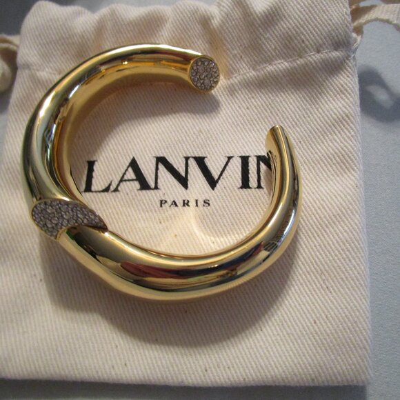 Lanvin Gold Sequence Crystal-embellished Cuff - Picture 1 of 7